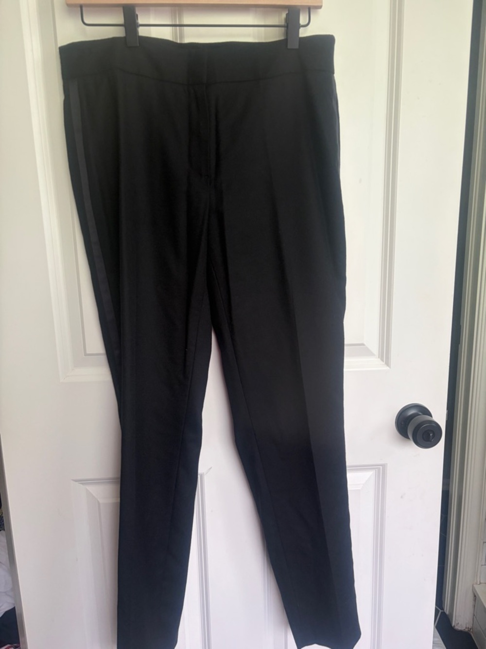 Brooks Brothers size 8 wool blend Lucia Black Dress Trousers with Side Stripe - Picture 1 of 8